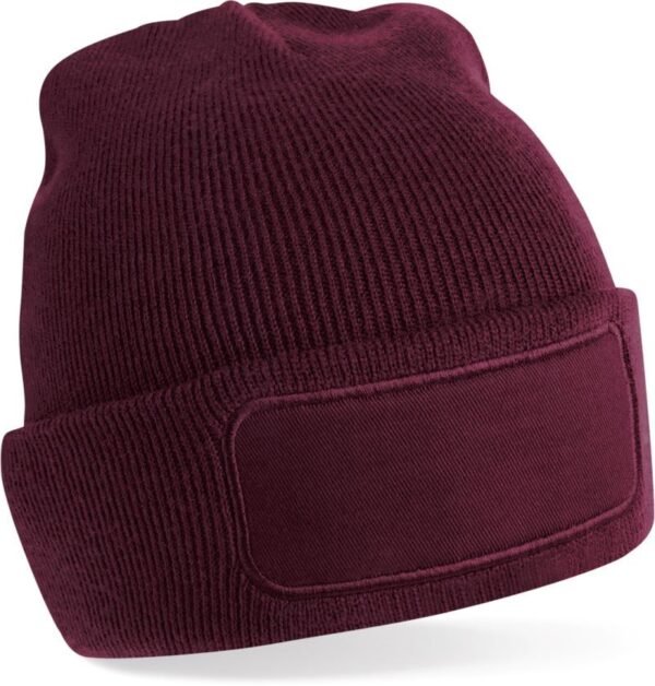 Czapka zimowa Beechfield B445 (naszywka) - Bordo