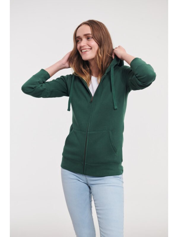 Bluza rozpinana z kapturem Russell – damska - Bottle Green