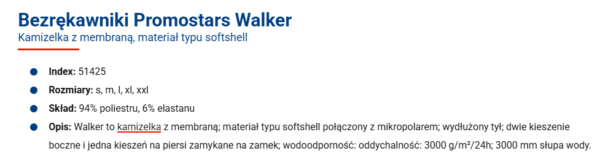 Specyfikacja: Kamizelka softshell Promostar – męska