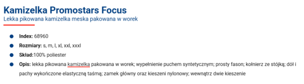 Specyfikacja: Kamizelka pikowana Promostar – męska