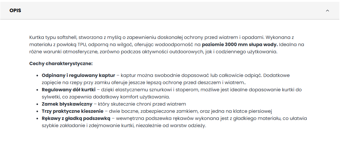 Specyfikacja Kurtka softshell odblaskowa Softref (z kapturem)