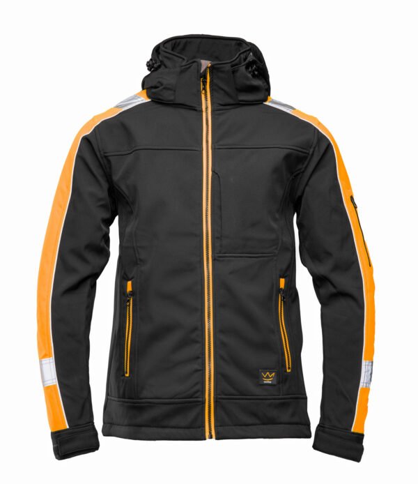 Kurtka softshell odblaskowa Seven Kings Rival - Seven_Kings Rival Softshell Czarny Pomarańcz